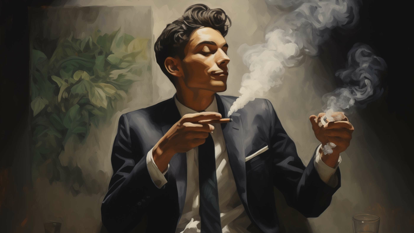 Indacloud. Young Lawyer Smoking A Spliff High Black Suit Stoned Fa91Ff92 Db58 4C55 Aaf2 Fb32941B7316
